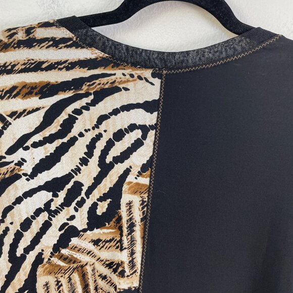 JM Collection Woman Plus 2X Animal Print Tunic Top V Neck Long Sleeve Stretch - Picture 11 of 11